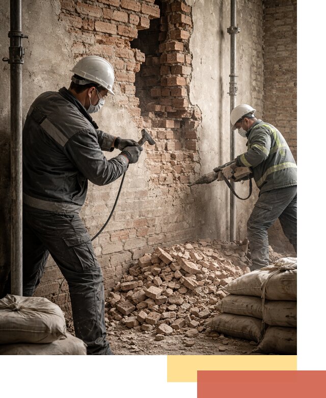 Демонтаж кирпичных стен в Кстово быстро и безопасно