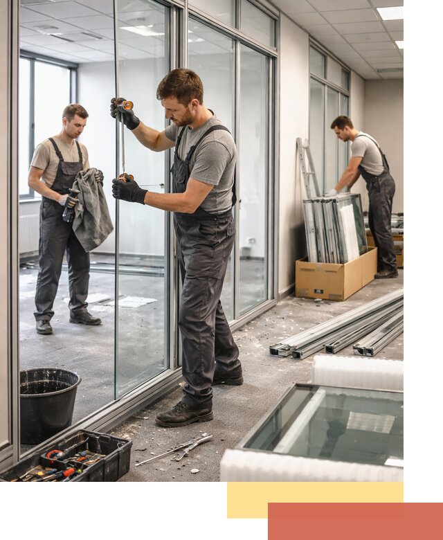 Демонтаж стеклянных перегородок в Кстово быстро и безопасно