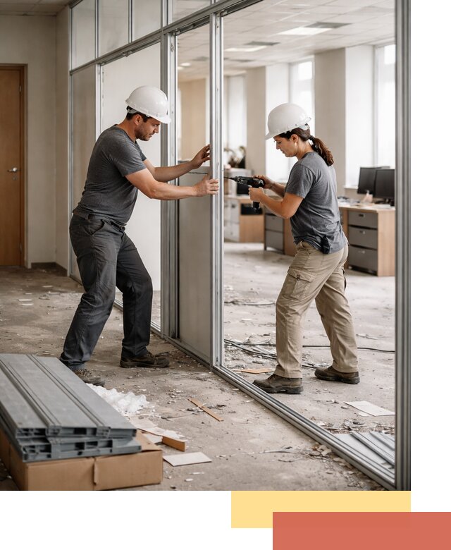 Демонтаж алюминиевых перегородок в Кстово быстро и аккуратно