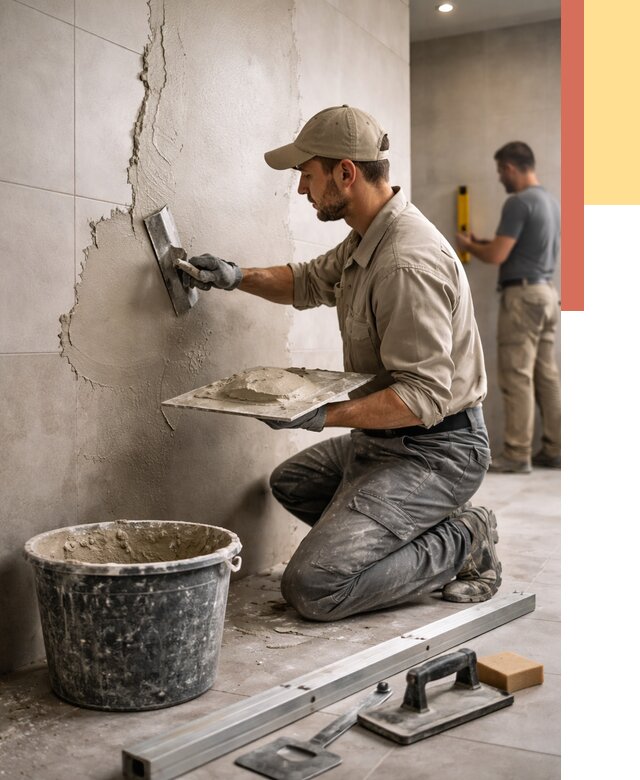 Штукатурка стен в ванной в Кстово от 4583 руб./м² — выравнивание под ключ | ОТДЕЛОЧНИК-Ксв