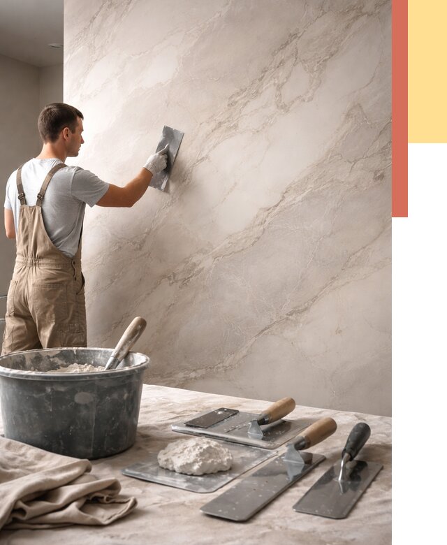 Декоративная штукатурка под мрамор в Кстово от 2852 руб./м² — быстро и недорого | ОТДЕЛОЧНИК-Ксв