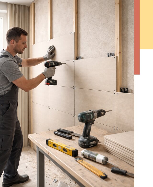 Монтаж МДФ панелей на стены в Кстово от 1273 руб. под ключ | ОТДЕЛОЧНИК-Ксв