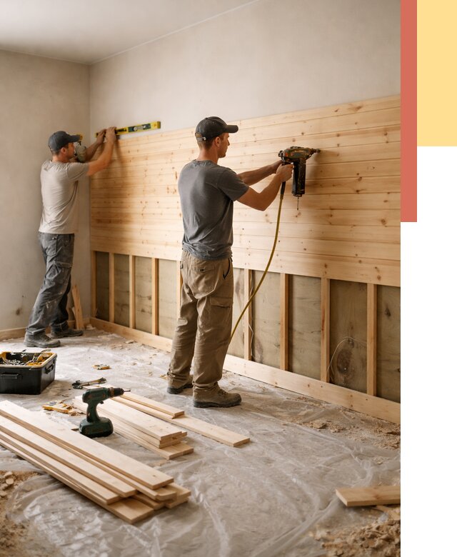 Монтаж деревянной вагонки на стены в Кстово от 7638 руб. | Услуги монтажа вагонки | ОТДЕЛОЧНИК-Ксв