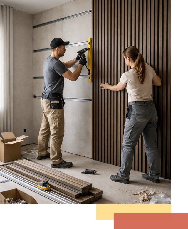 Монтаж реечных панелей на стены в Кстово