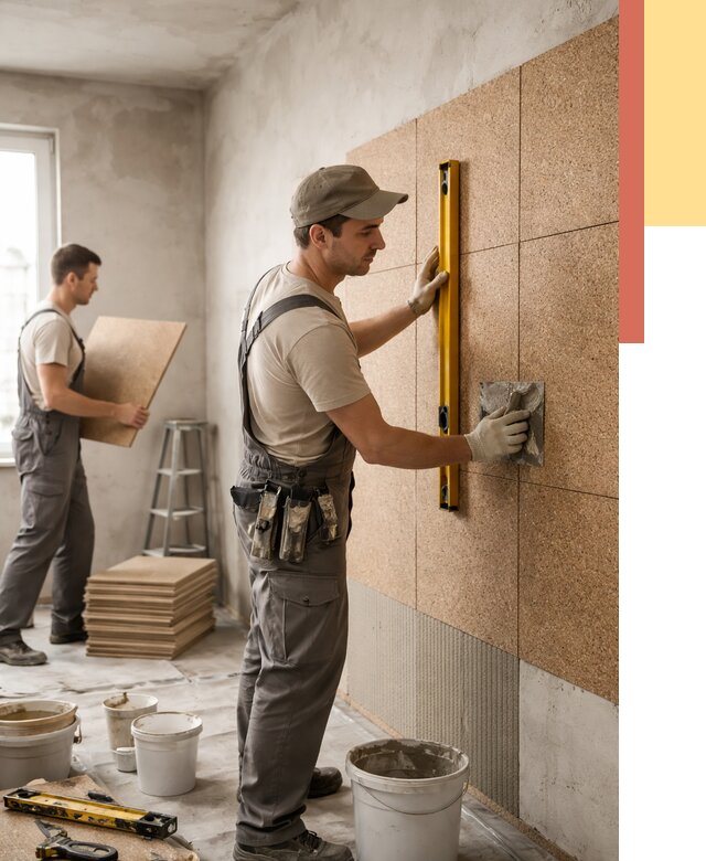 Монтаж пробковых панелей на стены в Кстово от 3564 руб. — ОТДЕЛОЧНИК-Ксв