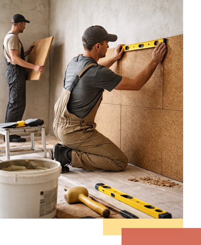 Монтаж пробковых панелей на стены в Кстово быстро и качественно