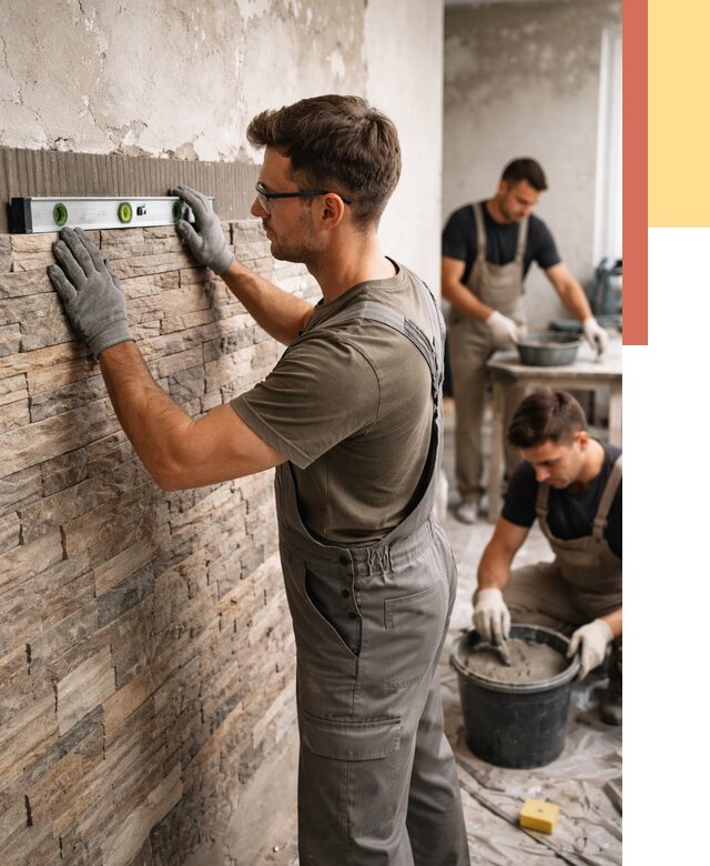 Монтаж искусственного камня в Кстово от 4583 руб. под ключ | ОТДЕЛОЧНИК-Ксв