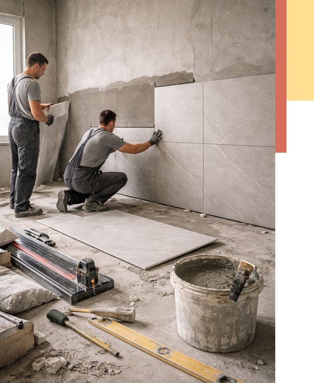 Облицовка стен керамогранитом в Кстово от 4277 руб./м² — услуги под ключ | ОТДЕЛОЧНИК-Ксв