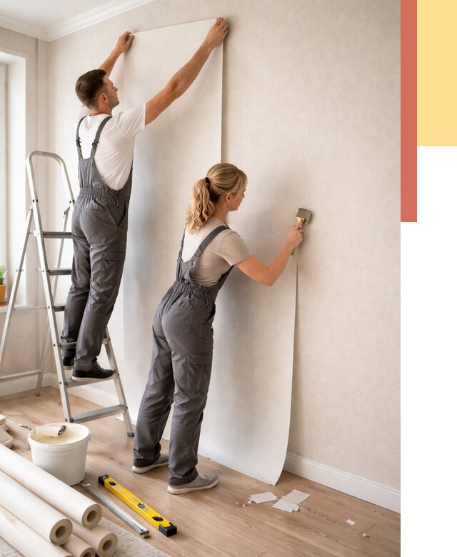 Поклейка флизелиновых обоев в Кстово от 6110 руб. | Быстро и недорого — ОТДЕЛОЧНИК-Ксв