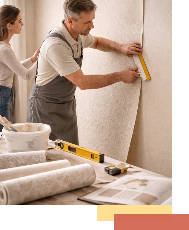 Поклейка обоев с подбором рисунка в Кстово