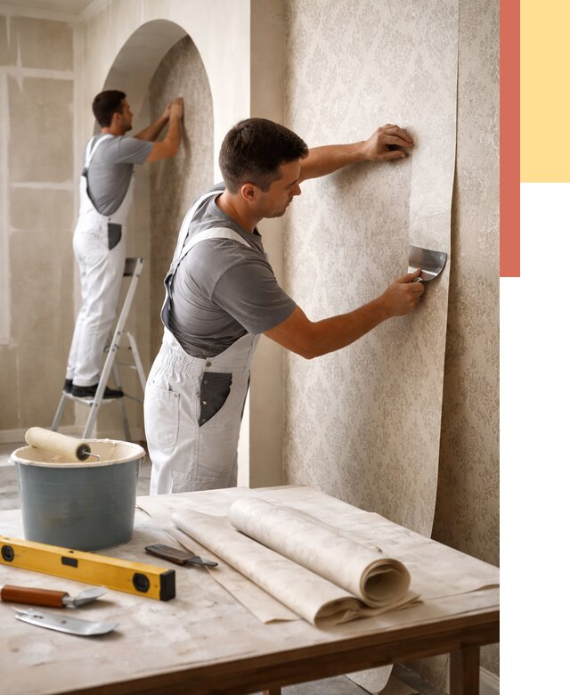 Поклейка обоев на сложные стены в Кстово от 2852 руб. под ключ | ОТДЕЛОЧНИК-Ксв