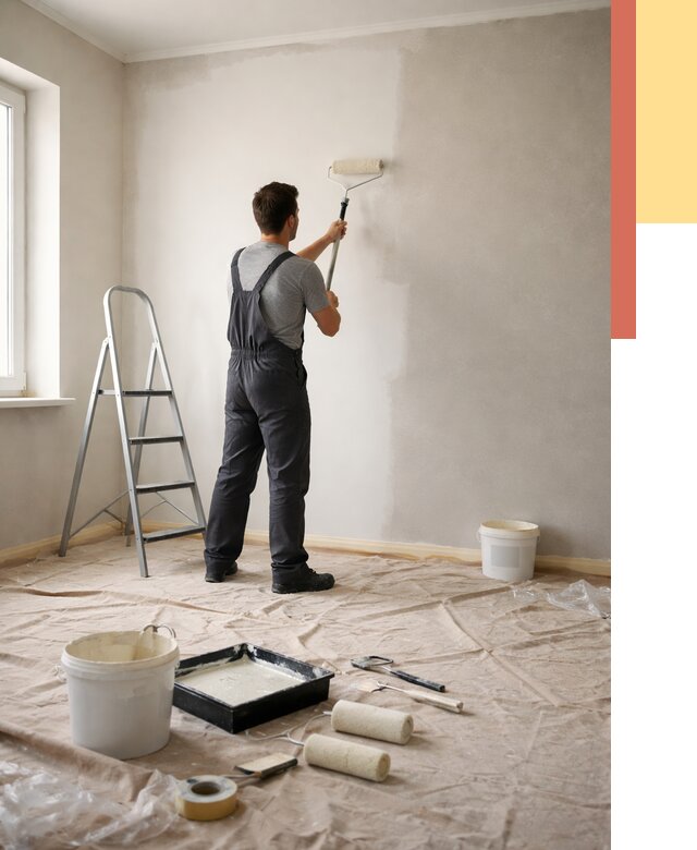 Покраска стен моющейся краской в Кстово от 356 руб./м² — быстро и недорого | ОТДЕЛОЧНИК-Ксв