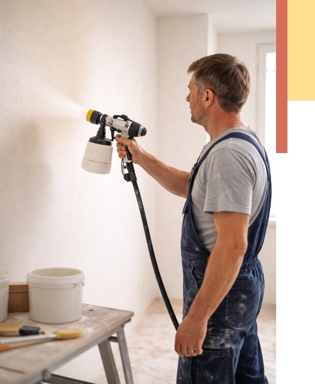 Покраска стен краскопультом в Кстово от 7638 руб. — механизированная покраска | ОТДЕЛОЧНИК-Ксв