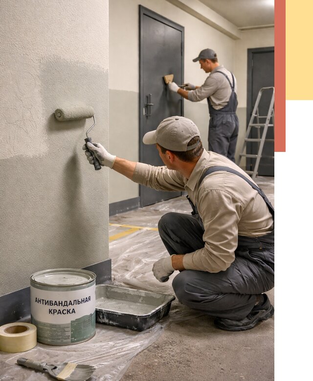 Покраска стен антивандальной краской в Кстово от 4583 руб./м² под ключ | ОТДЕЛОЧНИК-Ксв