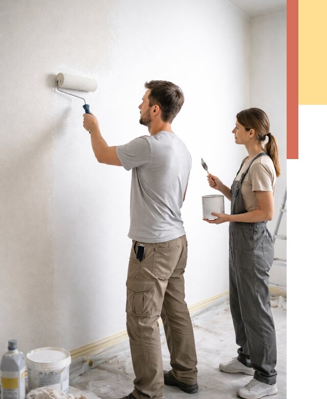 Окраска стен по стеклохолсту в Кстово от 4583 руб/м² под ключ | ОТДЕЛОЧНИК-Ксв