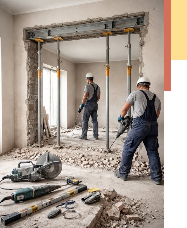 Прорезка проема в стене в Кстово от 4583 руб. — быстро и недорого | ОТДЕЛОЧНИК-Ксв