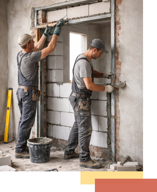 Закладка дверного проема под ключ в Кстово: демонтаж, монтаж, отделка