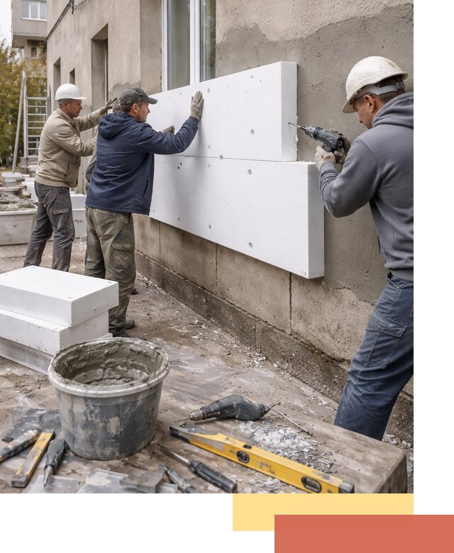 Утепление наружных стен пенопластом в Кстово