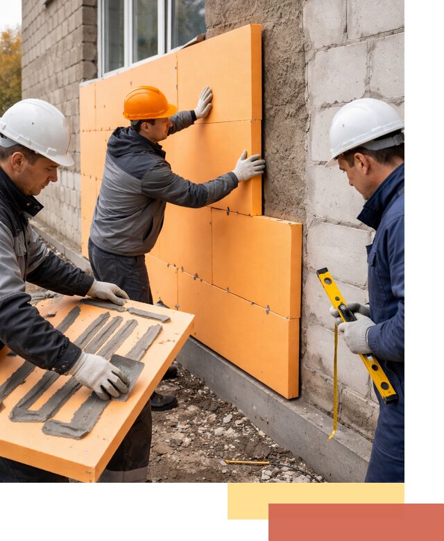 Утепление фасада пеноплексом под ключ в Кстово