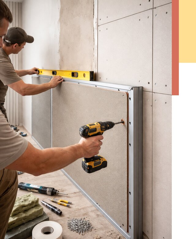 Шумоизоляция стен панелями ЗИПС в Кстово от 2240 руб./м² под ключ | ОТДЕЛОЧНИК-Ксв