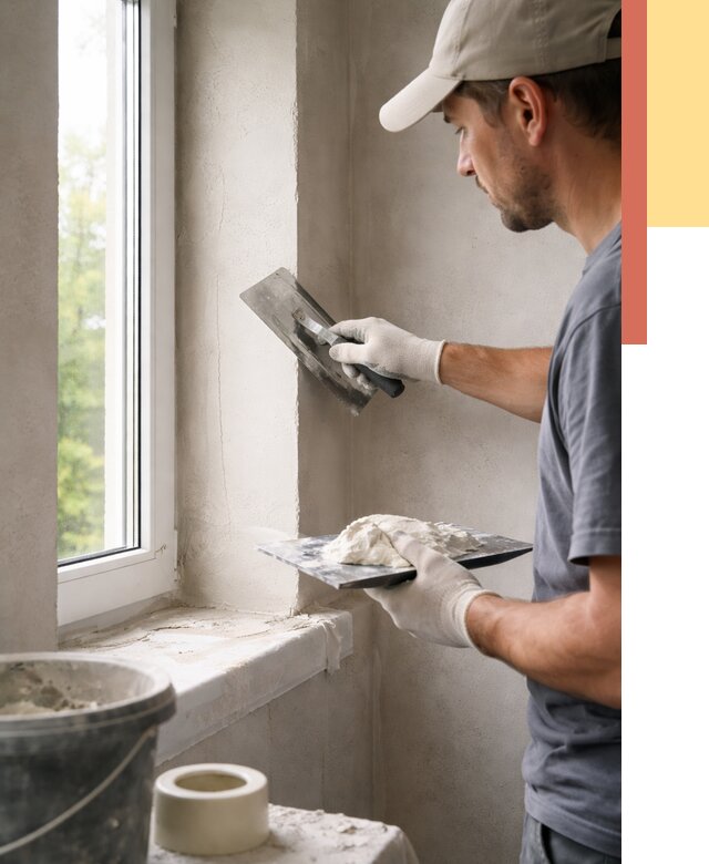 Штукатурка откосов в Кстово от 4583 руб/м² — услуги и выравнивание под ключ | ОТДЕЛОЧНИК-Ксв