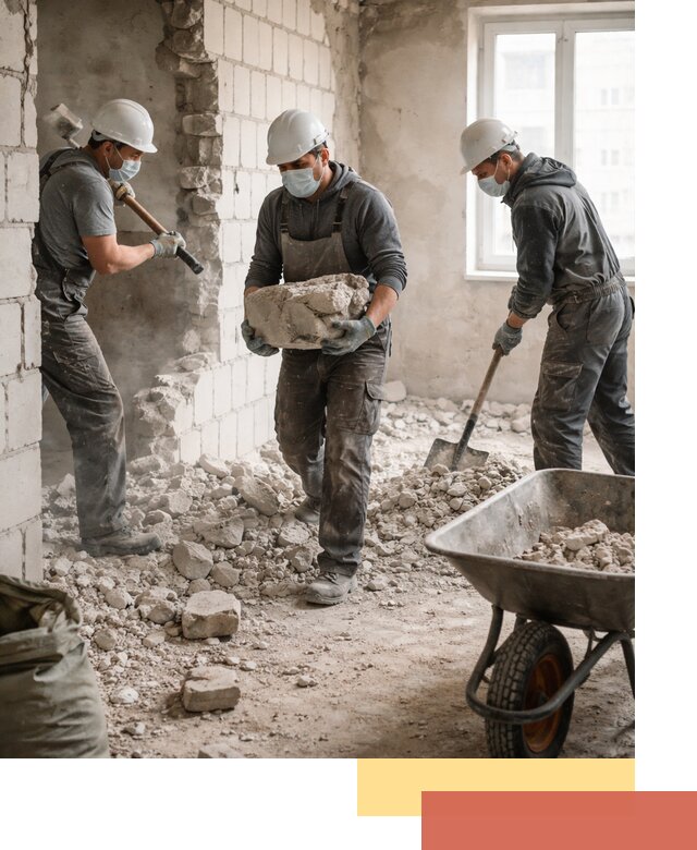 Демонтаж блочных перегородок в Кстово быстро и аккуратно