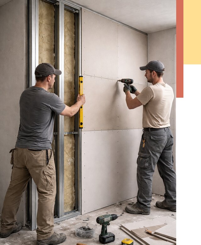 Монтаж двухслойной перегородки из гипсокартона в Кстово от 1477 руб. | ОТДЕЛОЧНИК-Ксв