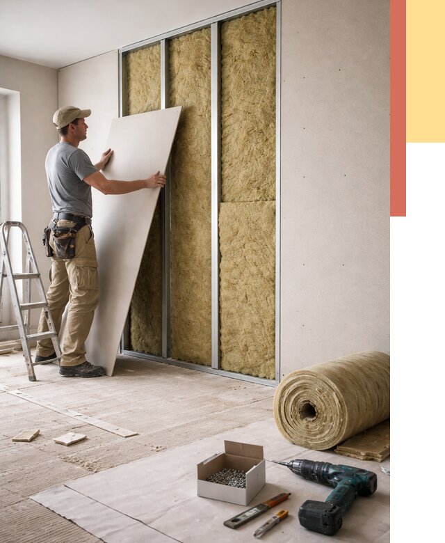 Перегородка из гипсокартона с шумоизоляцией в Кстово от 3177 руб. | ОТДЕЛОЧНИК-Ксв