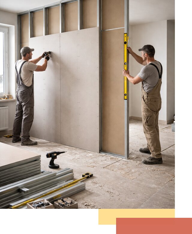 Зонирующая перегородка из гипсокартона под ключ в Кстово