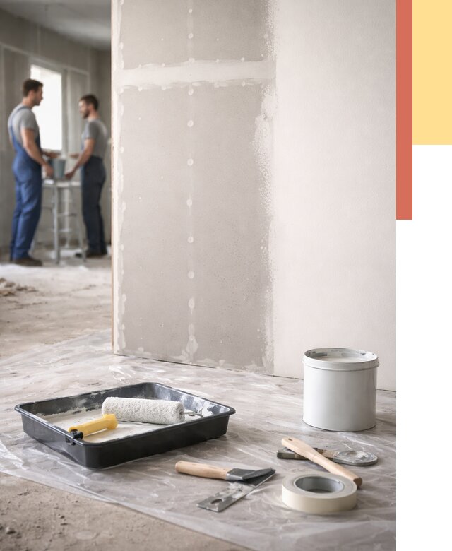 Покраска перегородок из гипсокартона в Кстово от 4583 руб. под ключ | ОТДЕЛОЧНИК-Ксв