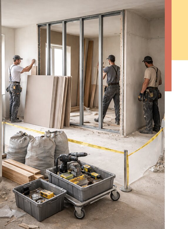 Перенос гипсокартонной перегородки в Кстово под ключ от 4583 руб. | Демонтаж и монтаж – ОТДЕЛОЧНИК-Ксв