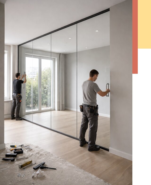 Изготовление стеклянных перегородок в Кстово от 12577 руб. под ключ | ОТДЕЛОЧНИК-Ксв