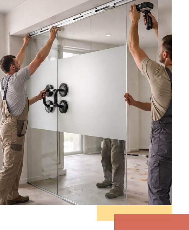 Матовые стеклянные перегородки под ключ в Кстово