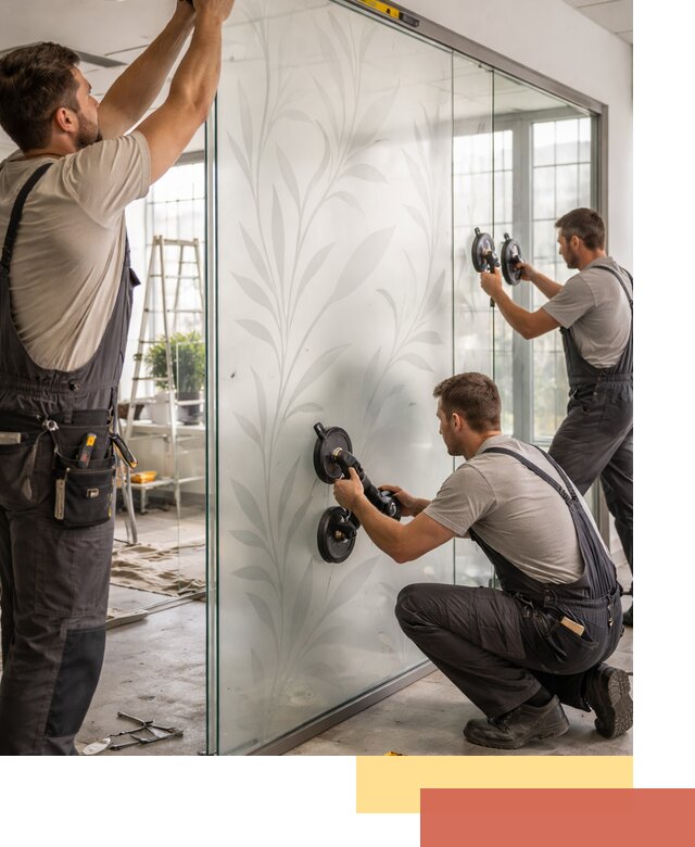 Стеклянные перегородки с рисунком на заказ в Кстово