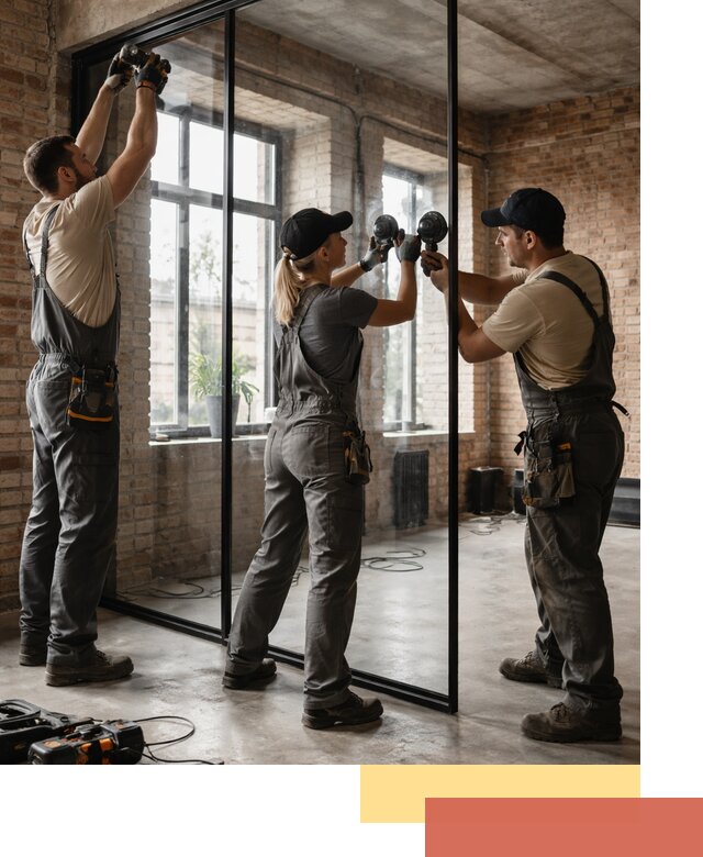 Стеклянные перегородки лофт — изготовление и монтаж в Кстово