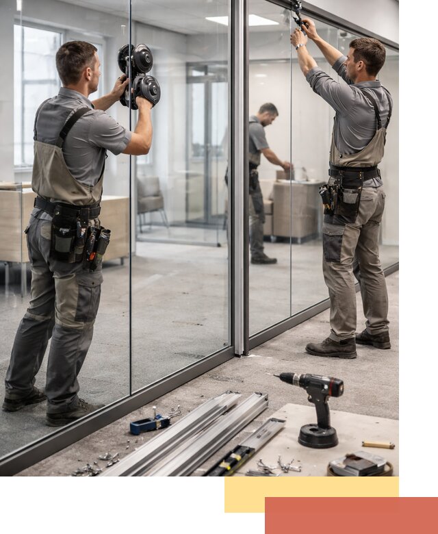 Стеклянные офисные перегородки под ключ в Кстово