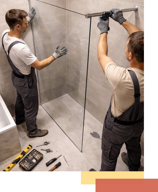 Стеклянные перегородки для душа в Кстово — изготовление и монтаж