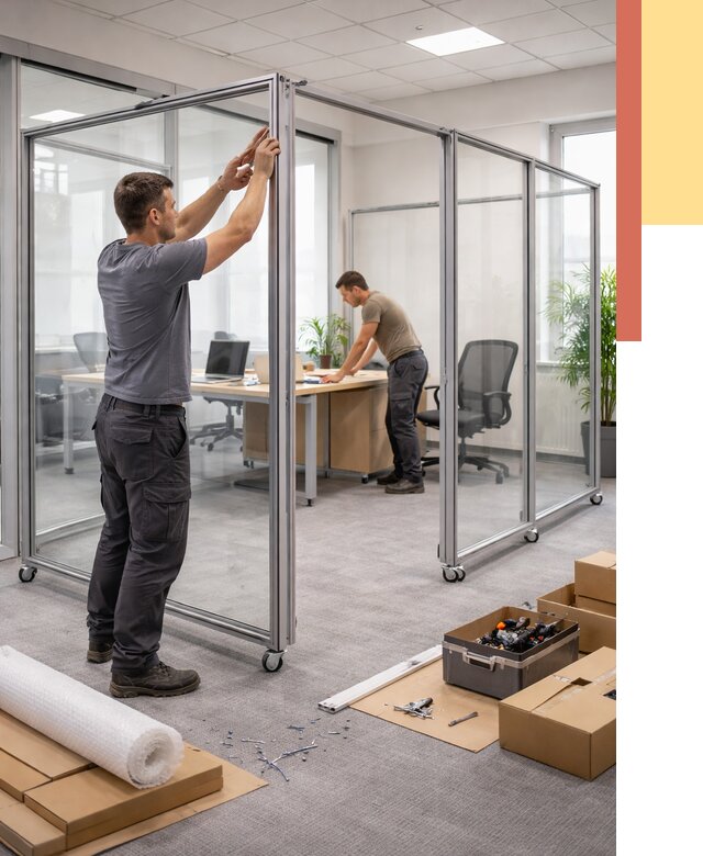 Мобильные офисные перегородки в Кстово от 12730 руб. — установка под ключ | ОТДЕЛОЧНИК-Ксв