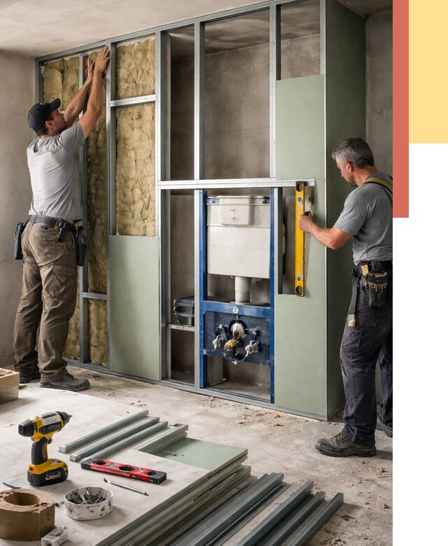 Установка сантехнических перегородок в Кстово от 8656 руб. | ОТДЕЛОЧНИК-Ксв