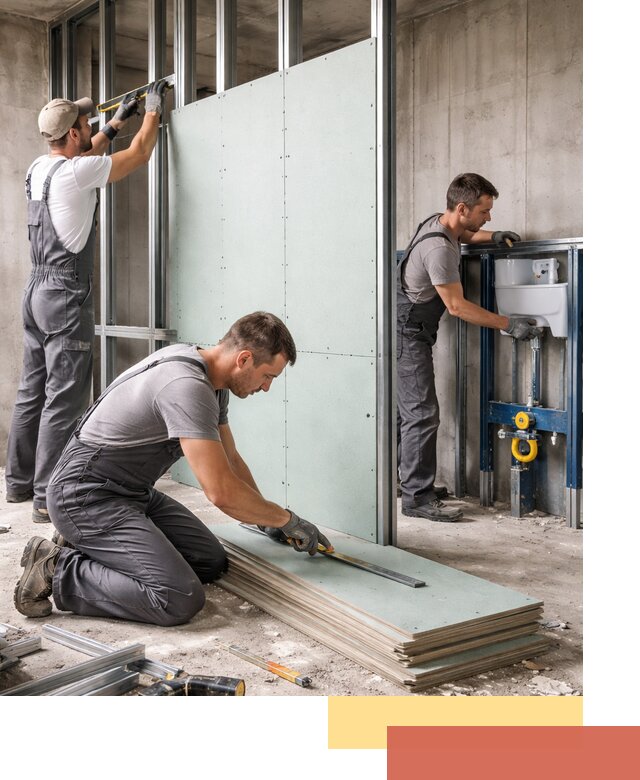 Монтаж и ремонт сантехнических перегородок в Кстово