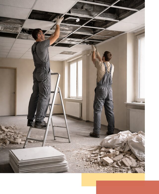 Демонтаж потолков Армстронг профессионально в Кстово