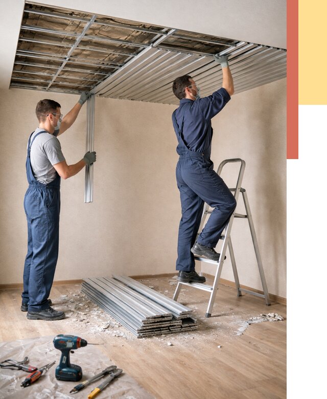 Демонтаж реечного потолка в Кстово от 4583 руб. быстро и недорого | ОТДЕЛОЧНИК-Ксв