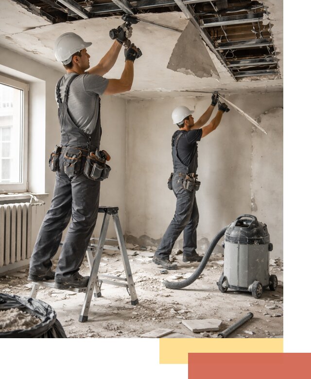 Демонтаж гипсокартонного потолка в Кстово быстро и аккуратно