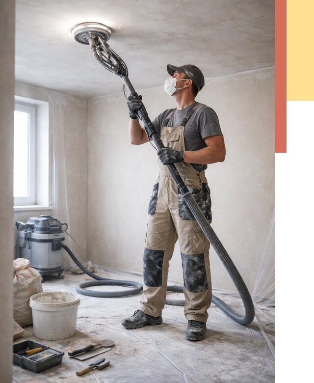 Шлифовка потолка в Кстово от 3564 руб. — услуги шлифования потолка | ОТДЕЛОЧНИК-Ксв