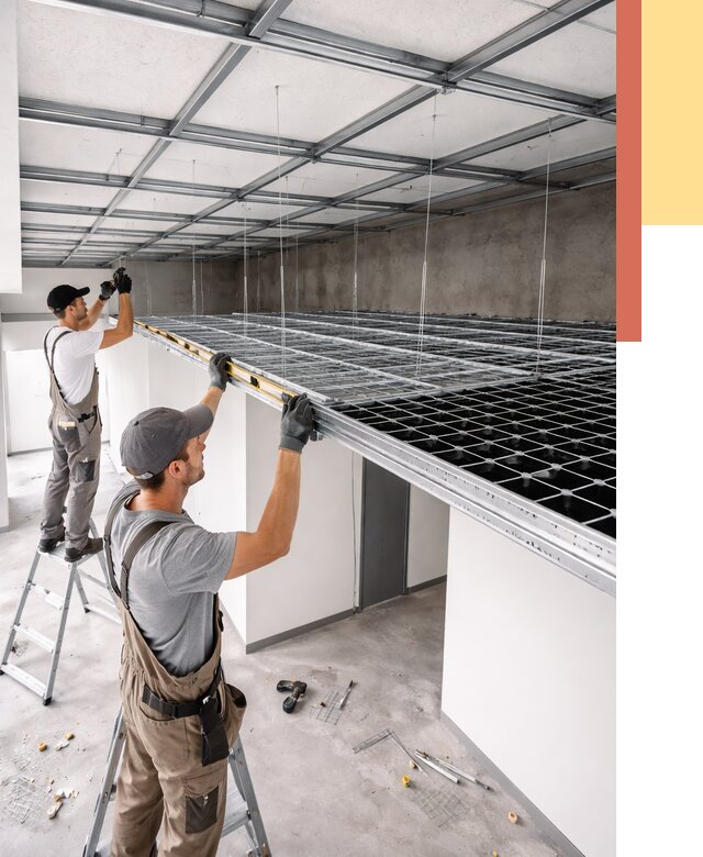 Монтаж потолка грильято в Кстово от 458 руб./м² — быстрая сборка под ключ | ОТДЕЛОЧНИК-Ксв