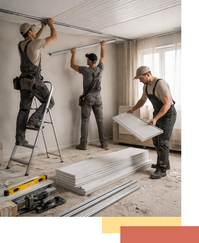 Монтаж потолка из ПВХ панелей в Кстово оперативно и качественно