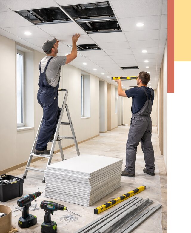 Ремонт потолка Армстронг в Кстово от 4583 руб. — быстро и недорого | ОТДЕЛОЧНИК-Ксв