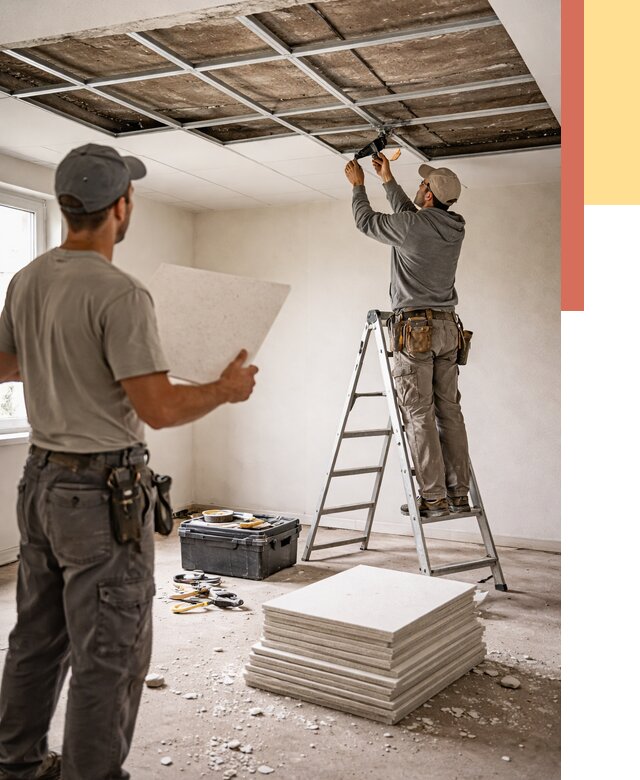 Замена плит подвесного потолка в Кстово от 1782 руб. быстро и недорого | ОТДЕЛОЧНИК-Ксв