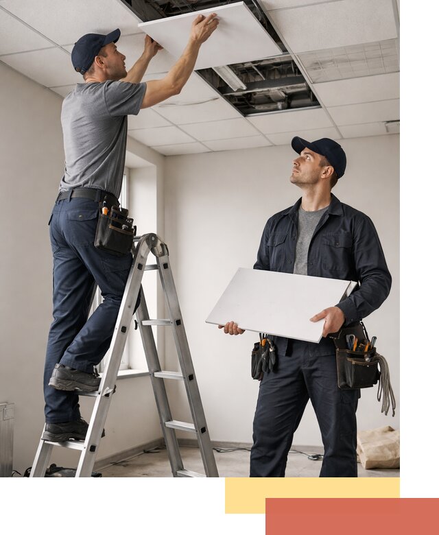 Обслуживание подвесного потолка в Кстово — ремонт и чистка