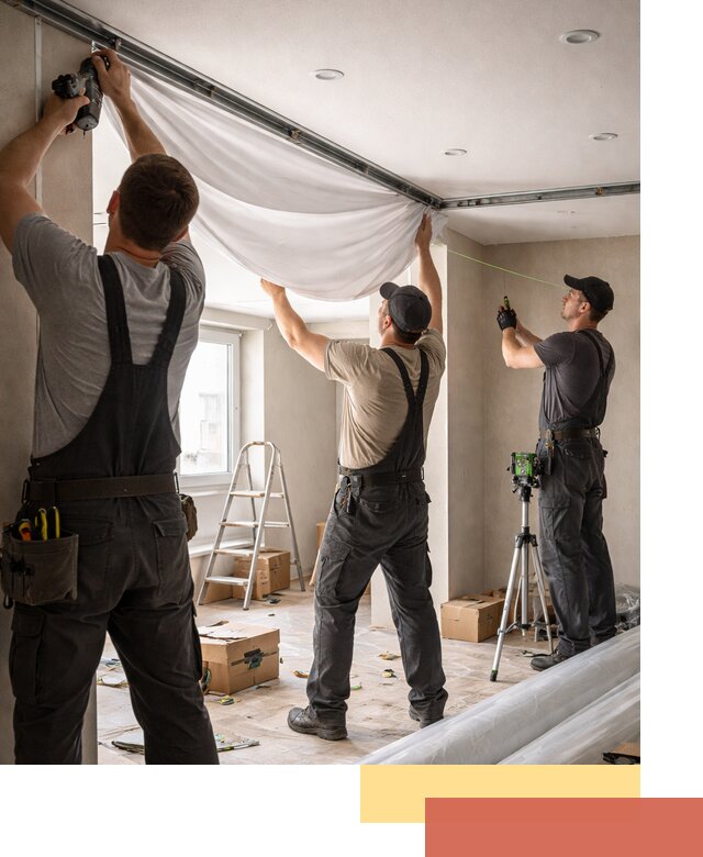 Монтаж парящего натяжного потолка под ключ в Кстово